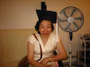 mom in son's cap
